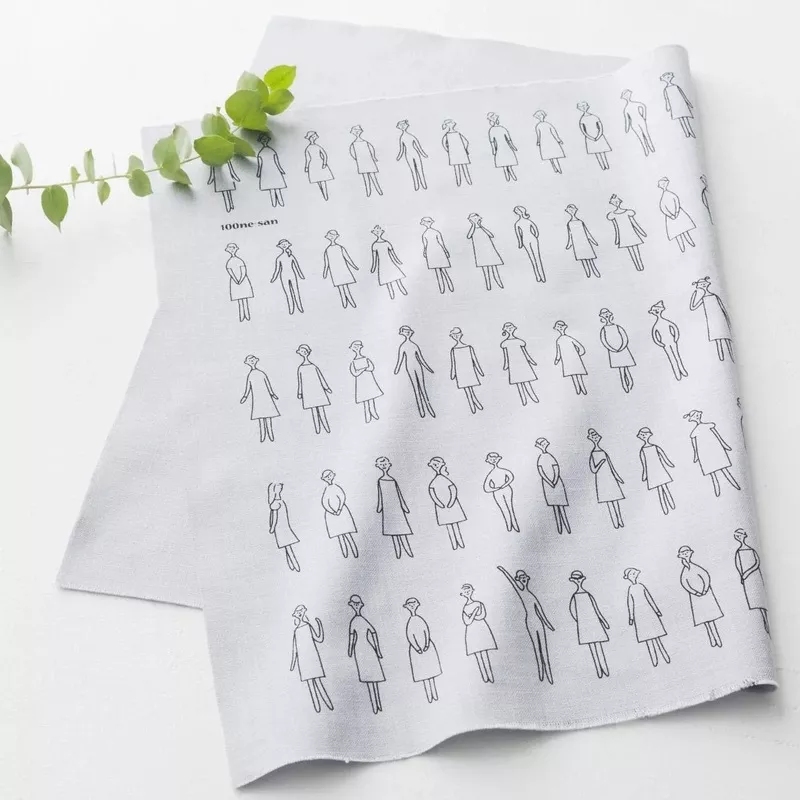 100 Dresses – Embroidery Panel – Pale Grey