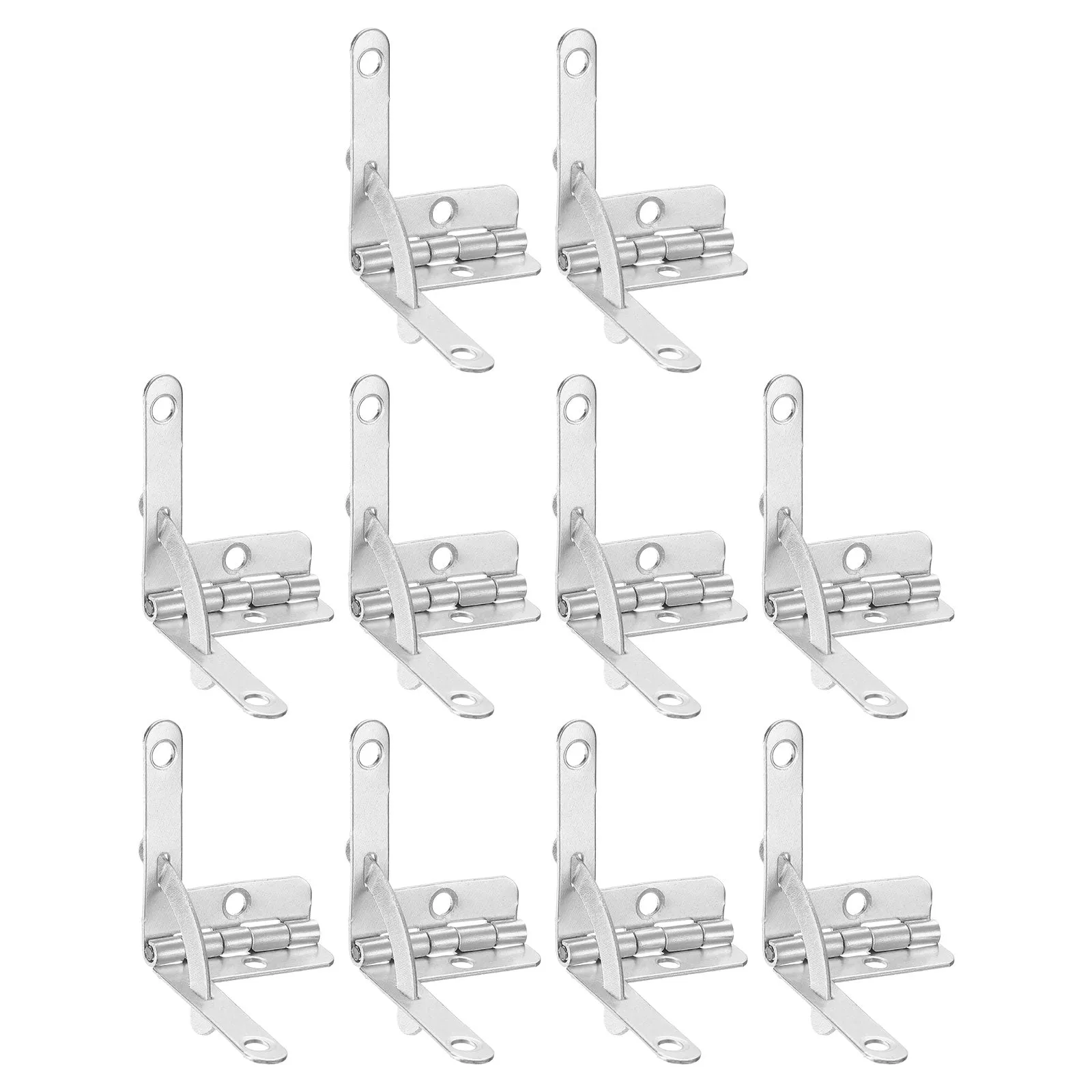 10Pcs Box Quadrant Hinge, 22x28mm Folding Support Hinges, Nickel Silver