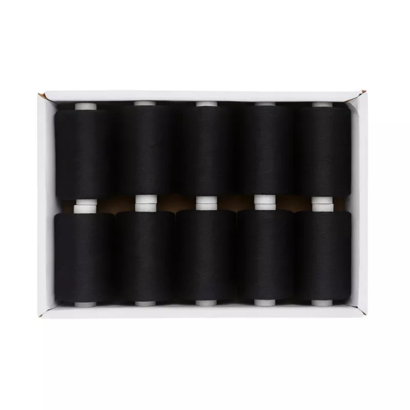 30wt 1000yd Black – 100% Polyester Thread 10 Pack