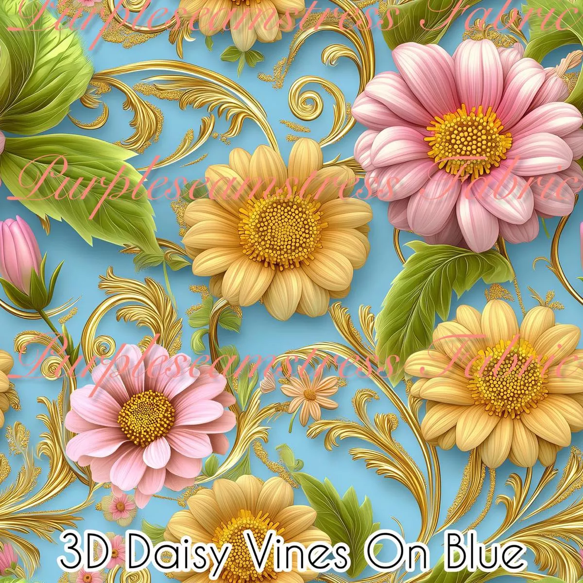 3D Daisy Vines on BlueFabric