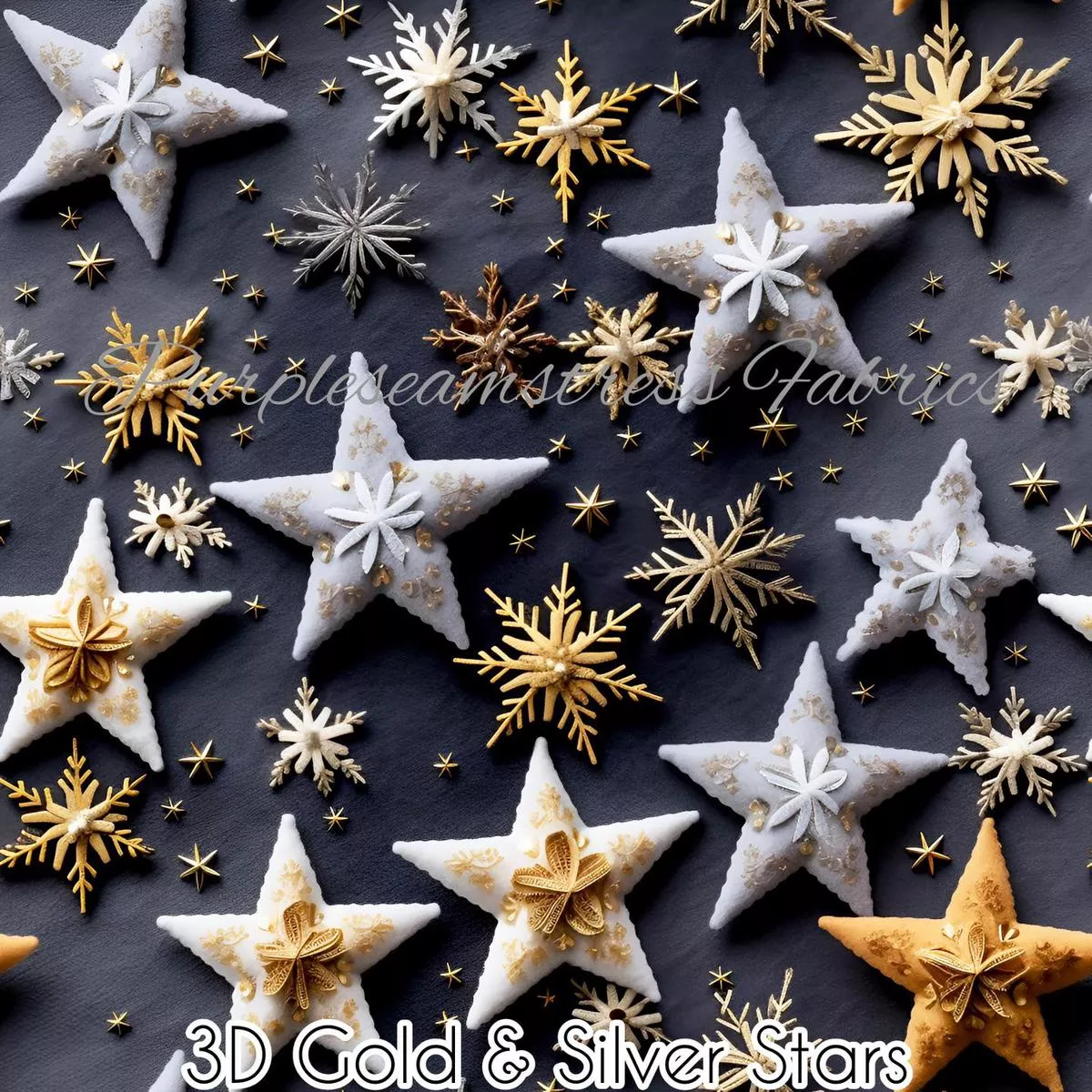 3D Gold & Silver StarsFabr…