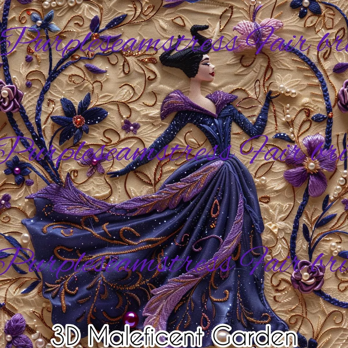 3D Maleficent GardenFabric