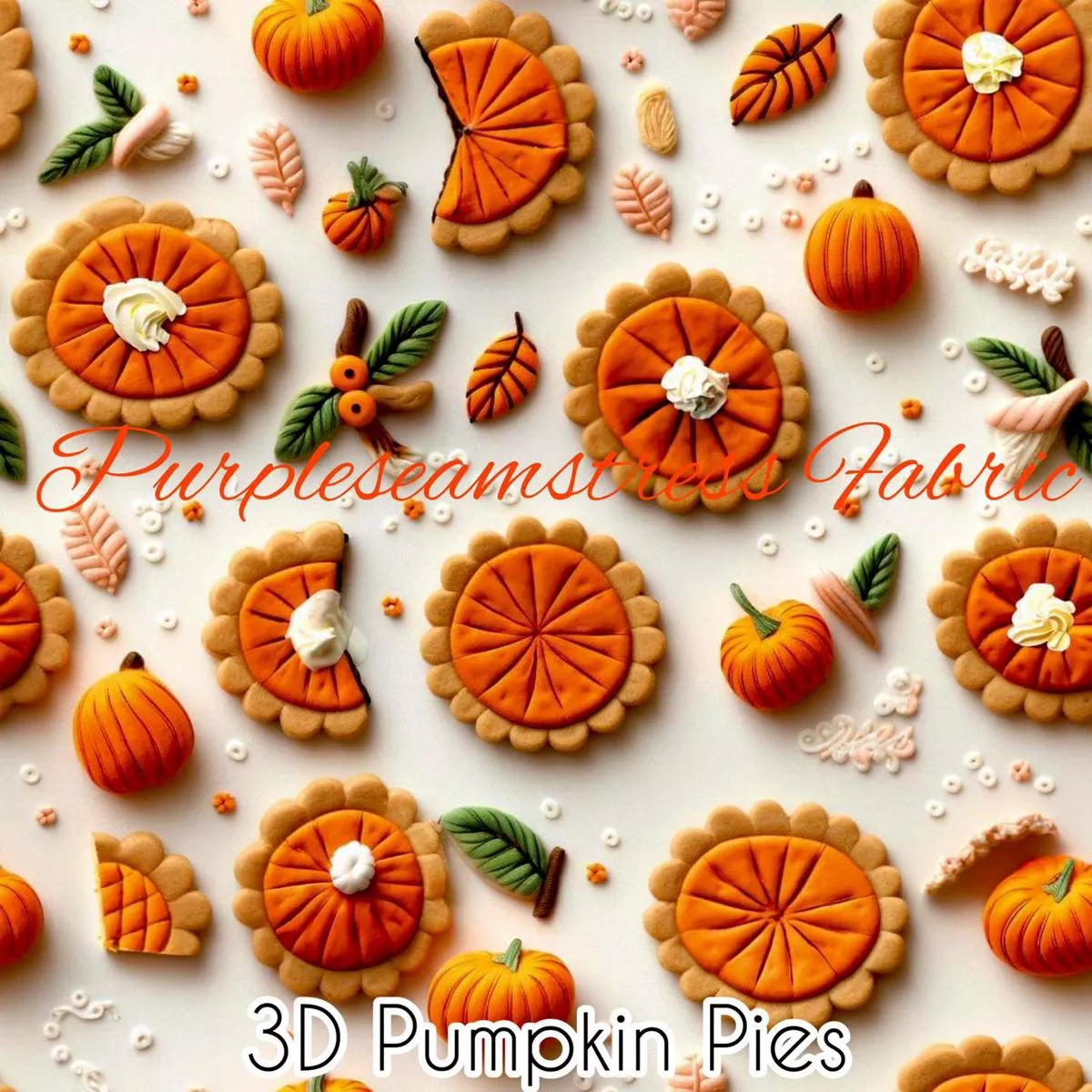 3D Pumpkin PiesFabric