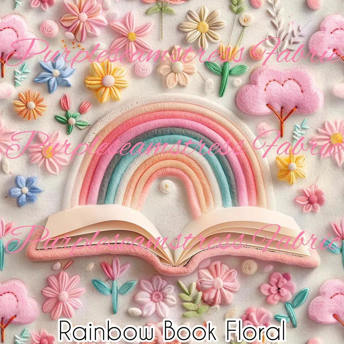 3D Rainbow Book FloralFabric