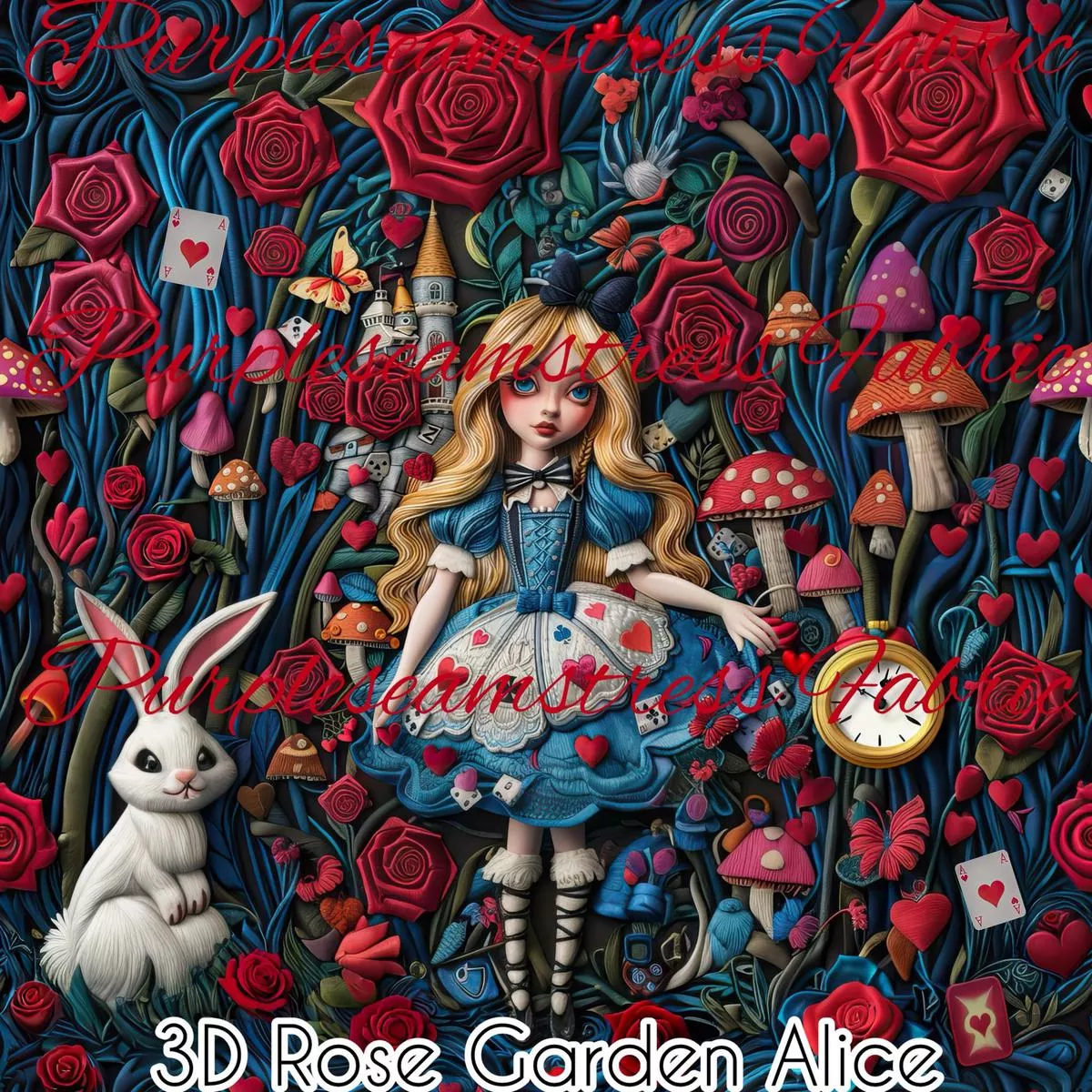 3D Rose Garden AliceFabric