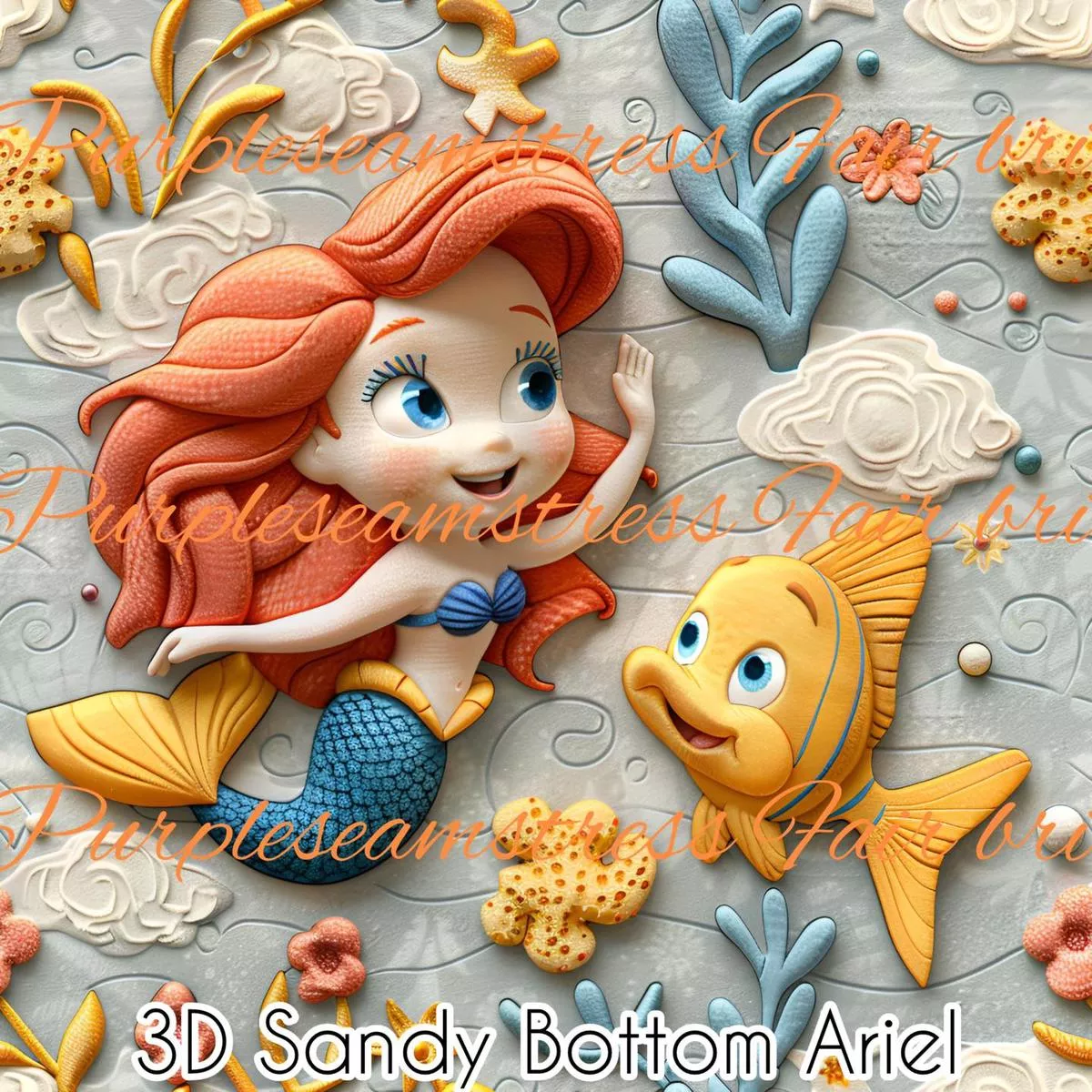 3D Sandy Bottom ArielFabric