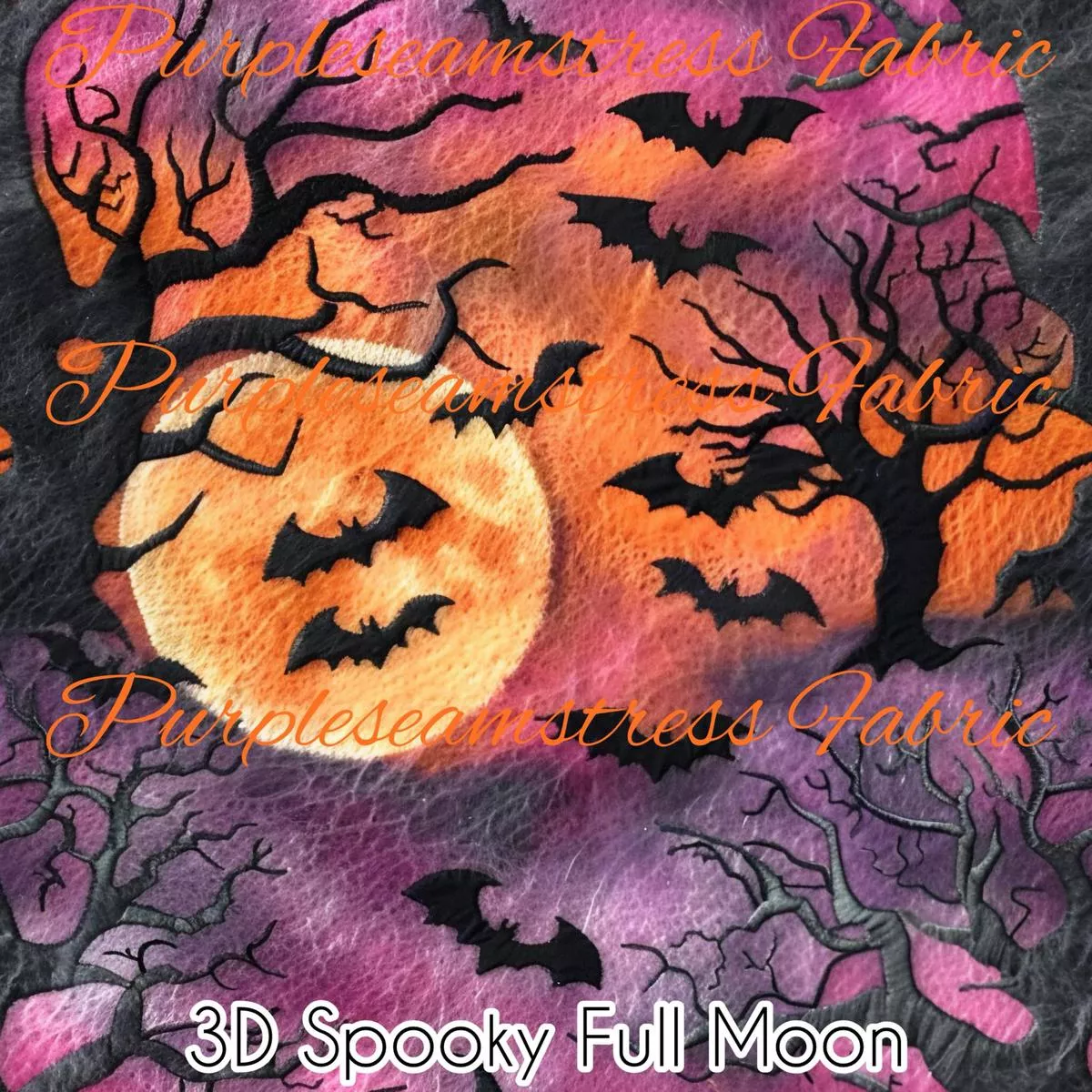 3D Spooky Full MoonFabric
