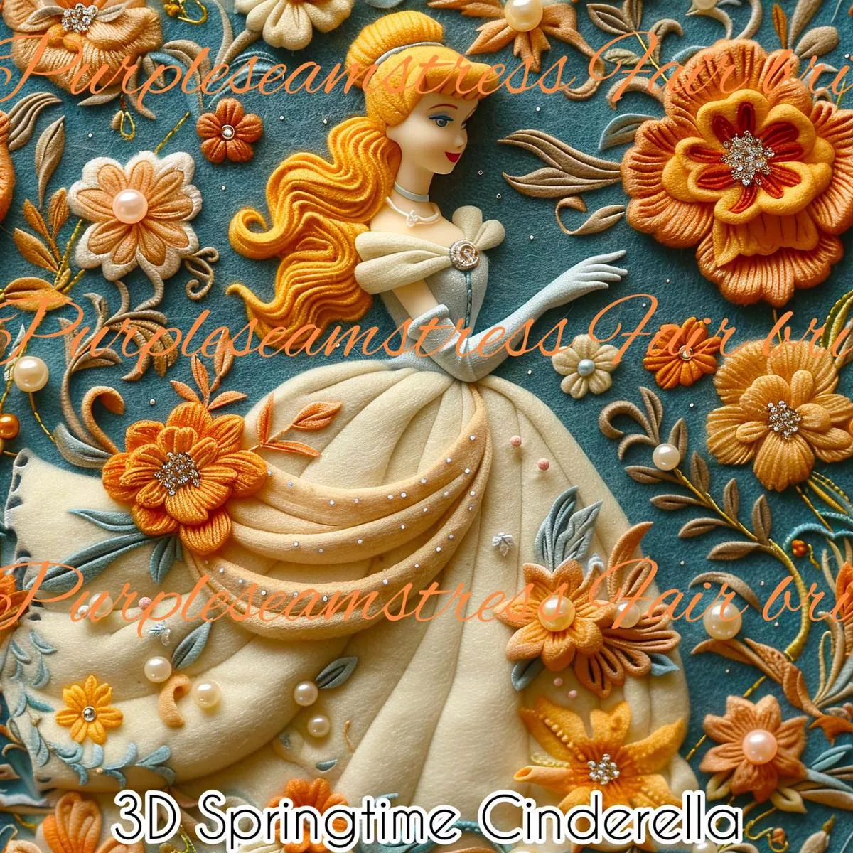 3D Springtime CinderellaFabric