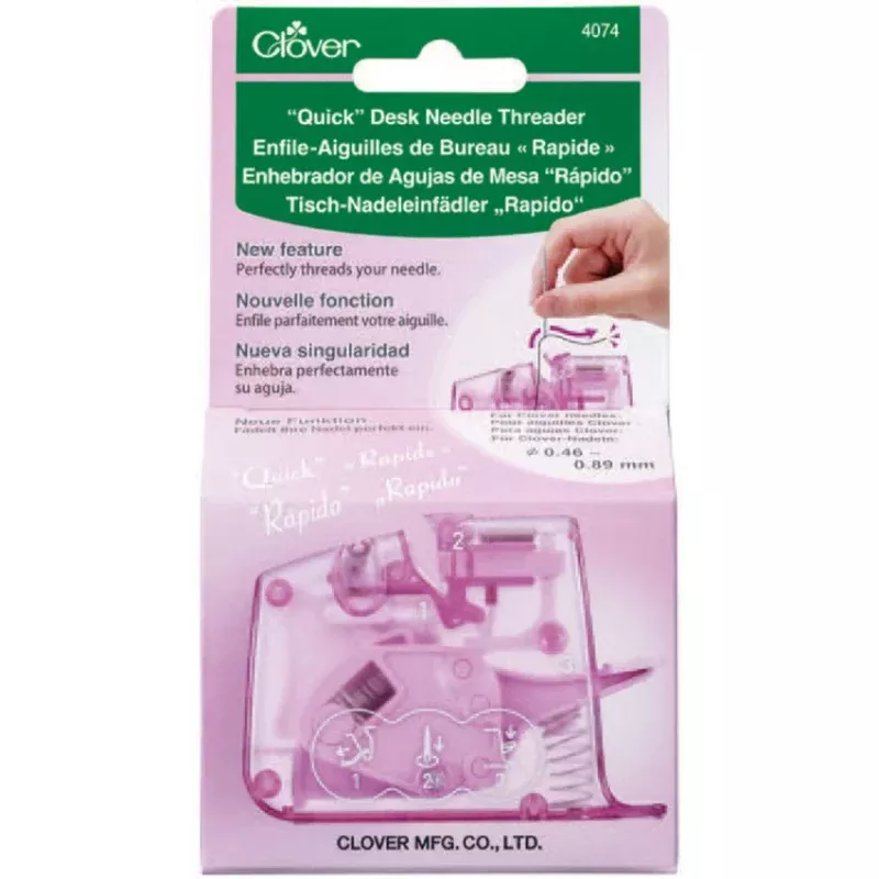 (4074) Quick Desktop Needle Threader – Pink – from Clover