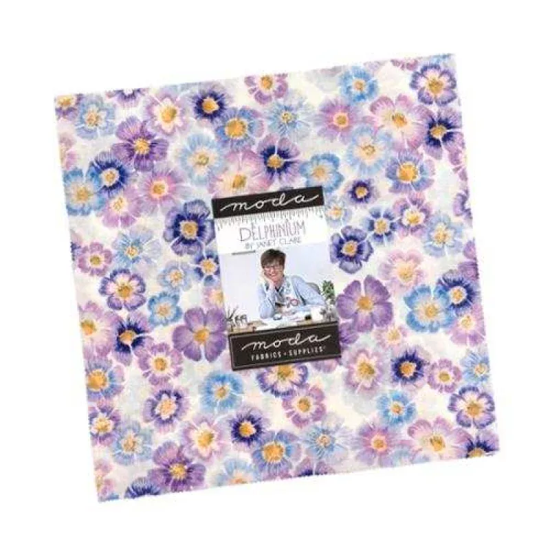 (42) Delphinium Layer Cake 24650LC by Janet Clare for Moda Fabrics.