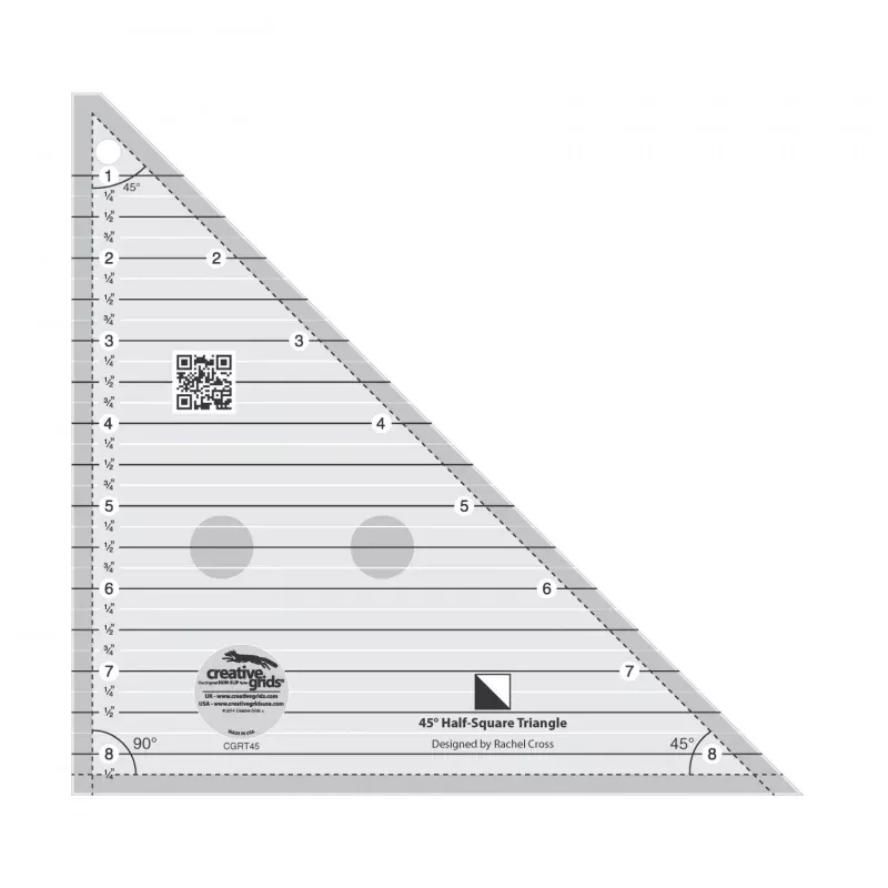 45 Degree Half-Square Triangle Ruler 8-1/2in