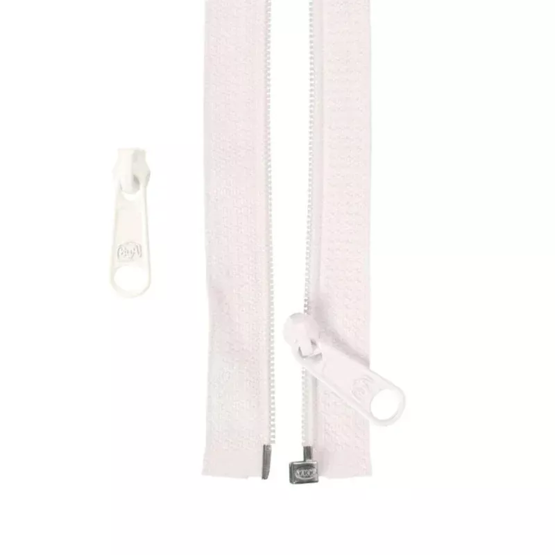 50″ Separating Zipper – White