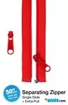 50in Separating Zipper + Extra slide -Atom Red
