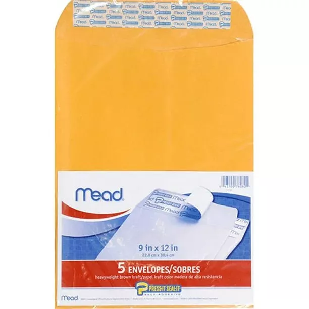 9×12 Press-It Seal-It Kraft Envelopes