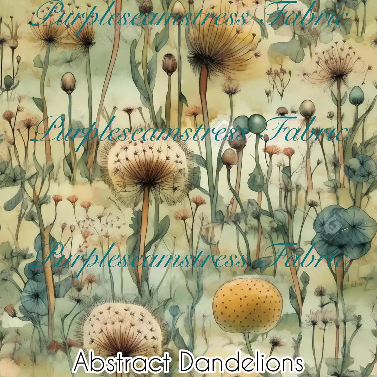 Abstract DandelionsFabric