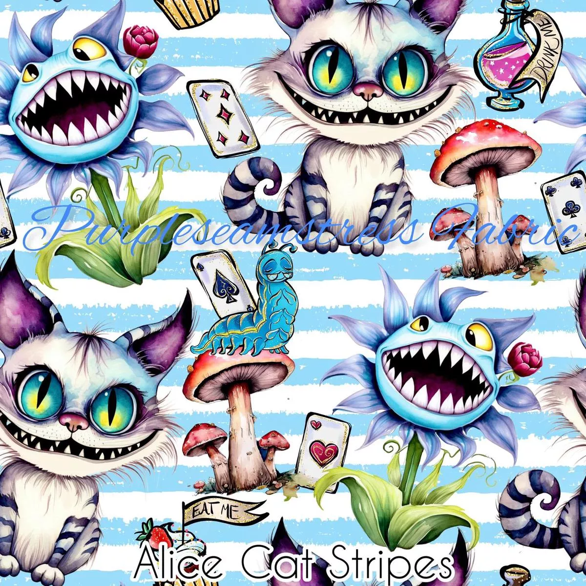 Alice Cat StripesFabric