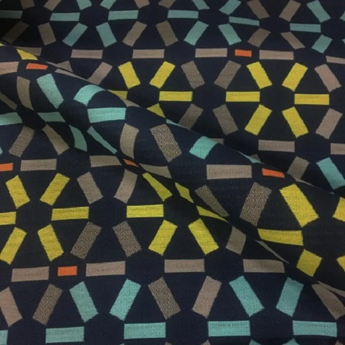 Arc-Com Atomic Navy Blue Crypton Upholstery Fabric