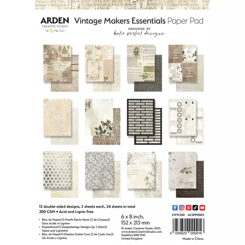 Arden Creative Studio Essentials 6×8 Paper Pad acspp0003