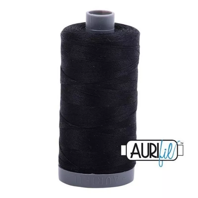 Aurifil Mako Cotton Thread Solid 28wt 820yds Spools – Black Black