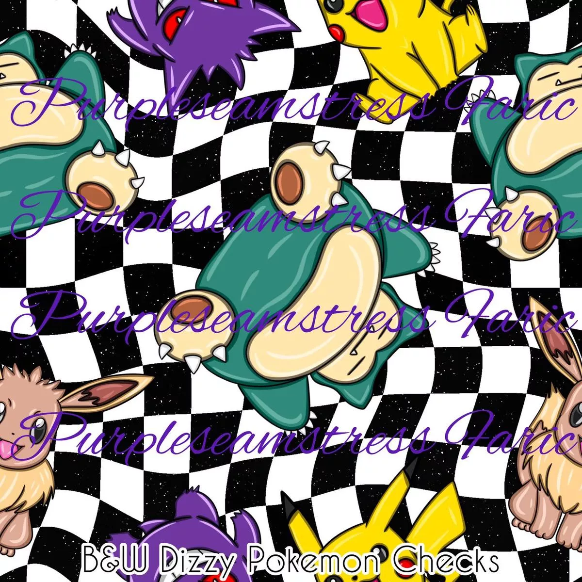 B & W Dizzy Pokemon ChecksFabric