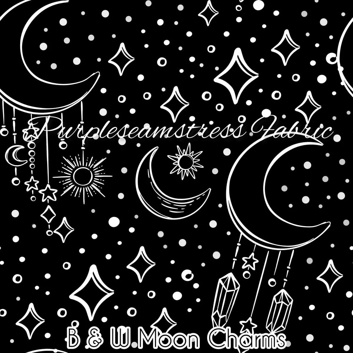 B&W Moon CharmsFabric