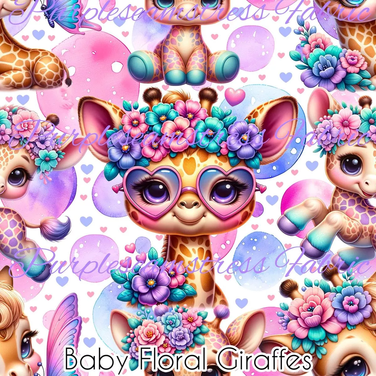 Baby Floral GiraffeFabric