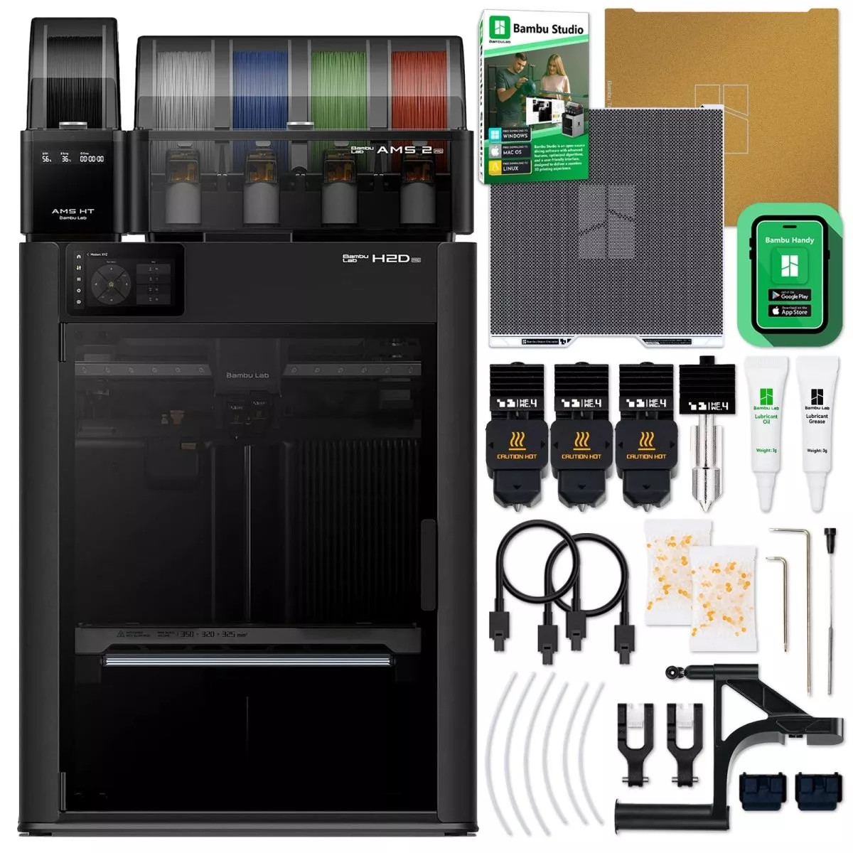 Bambu Lab H2D PRO Dual Head 3D Printer Bundle with 5 Spool AMS System