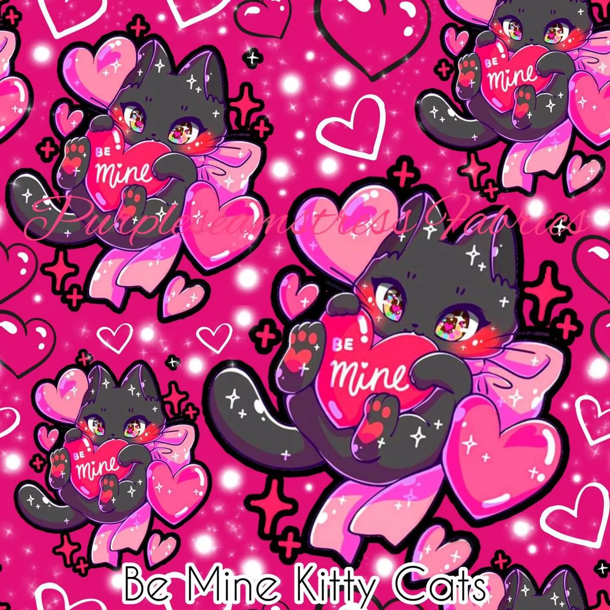 Be Mine Kitty CatsFabric