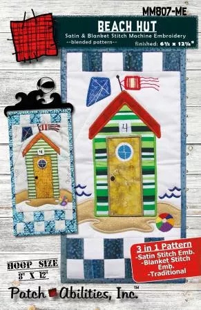 Beach Hut Pattern Machine Embroidery Version Pattern