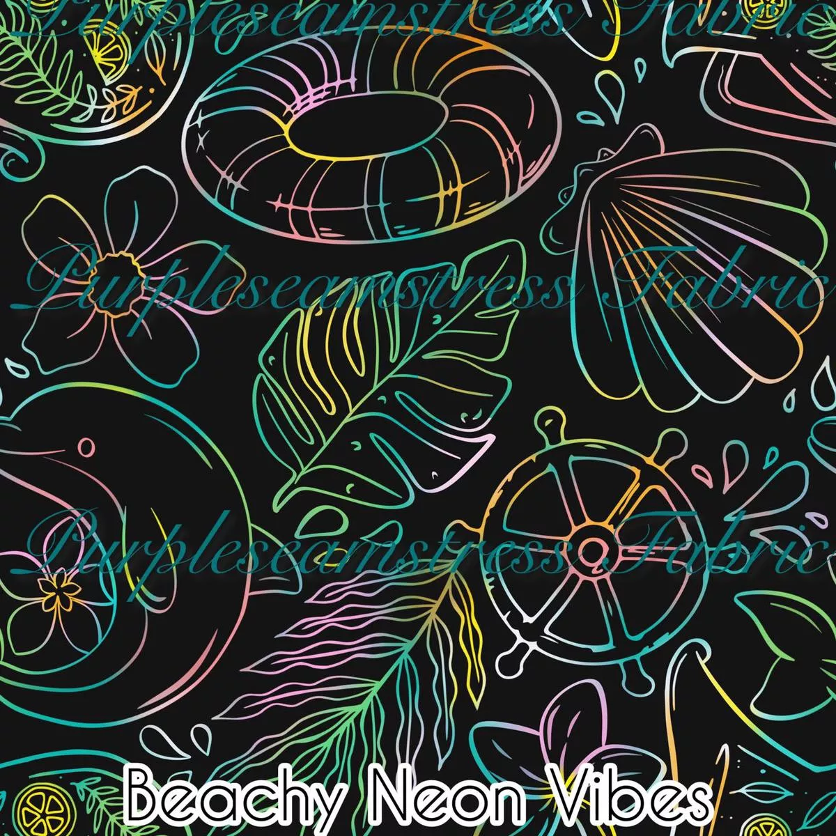 Beachy Neon VibesFabric