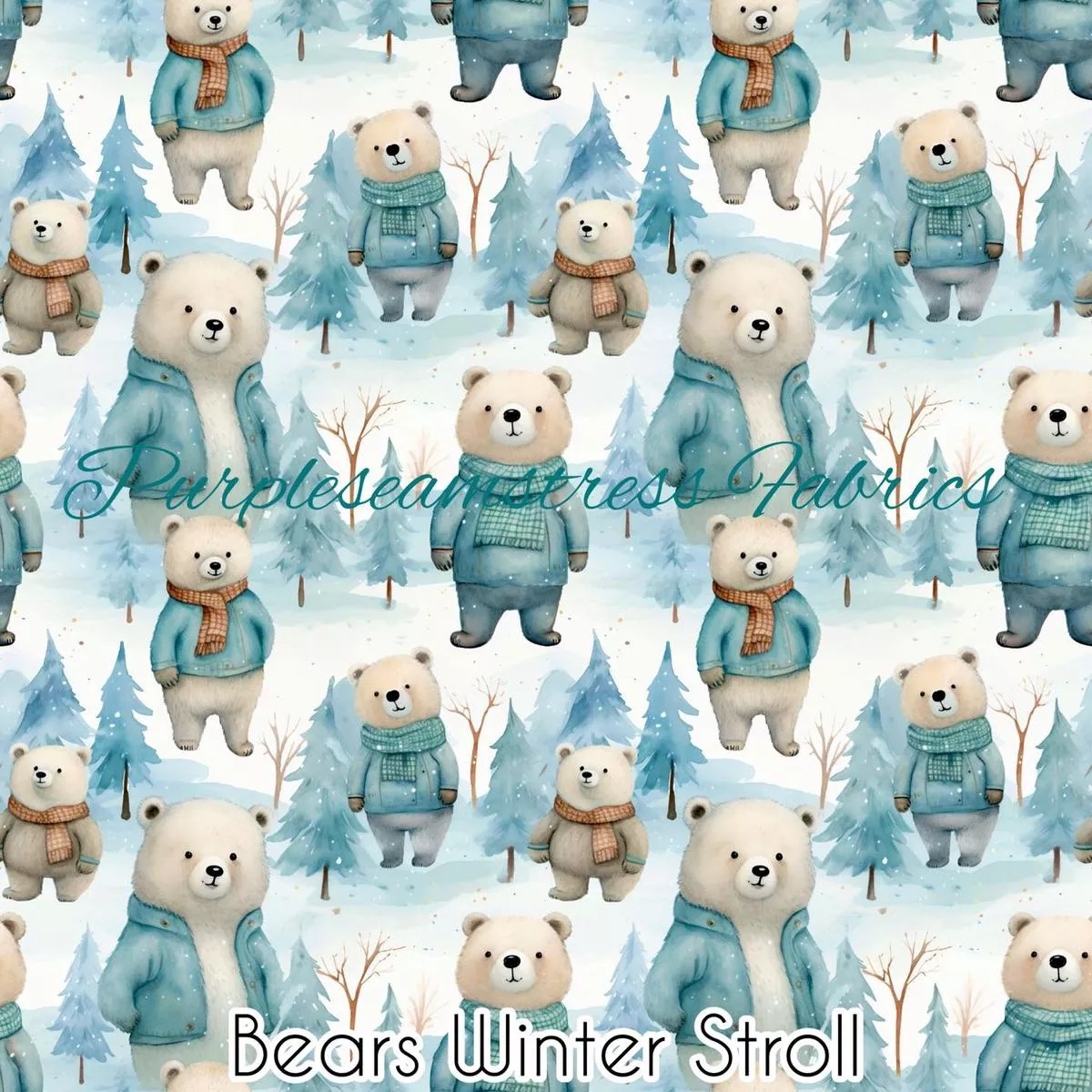 Bears Winter StrollFabric