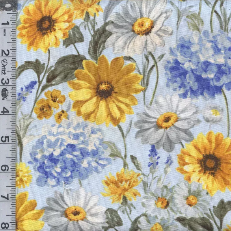 Bees & Blooms – Packed Flowers Blue