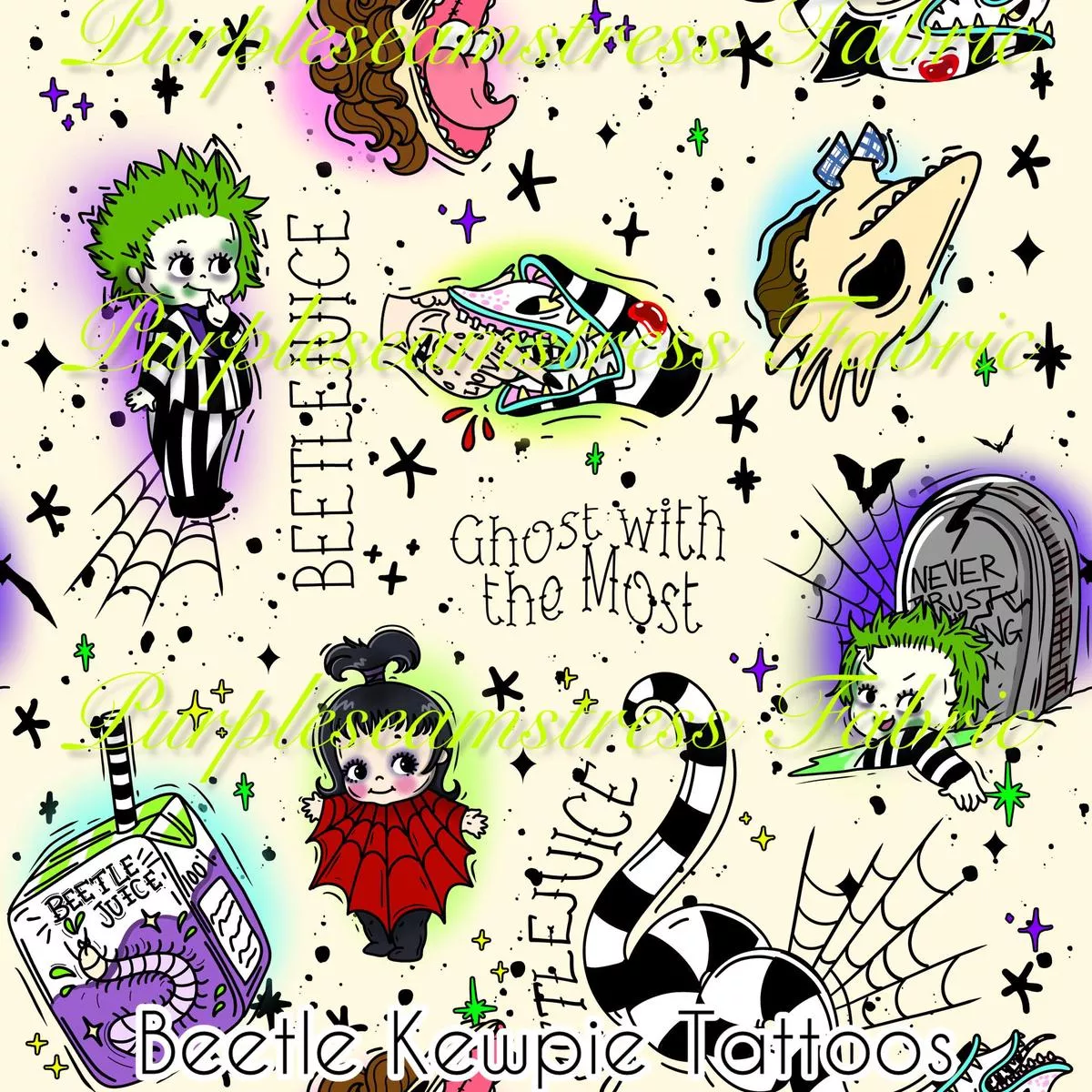 Beetle Kewpie TattoosFabric