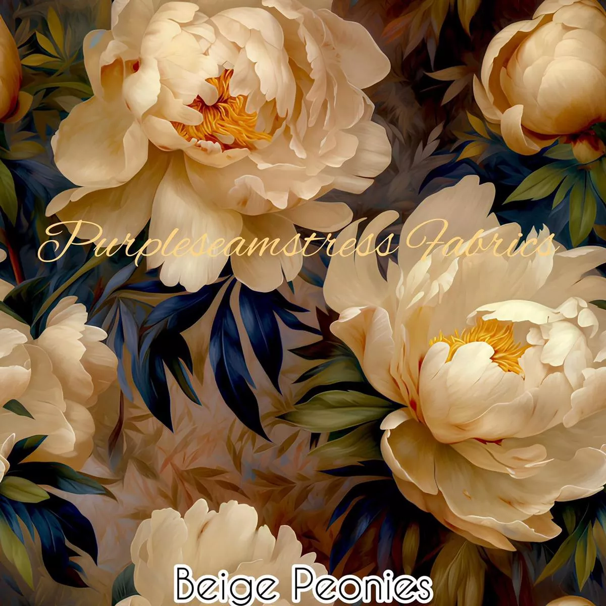 Beige PeoniesFabric