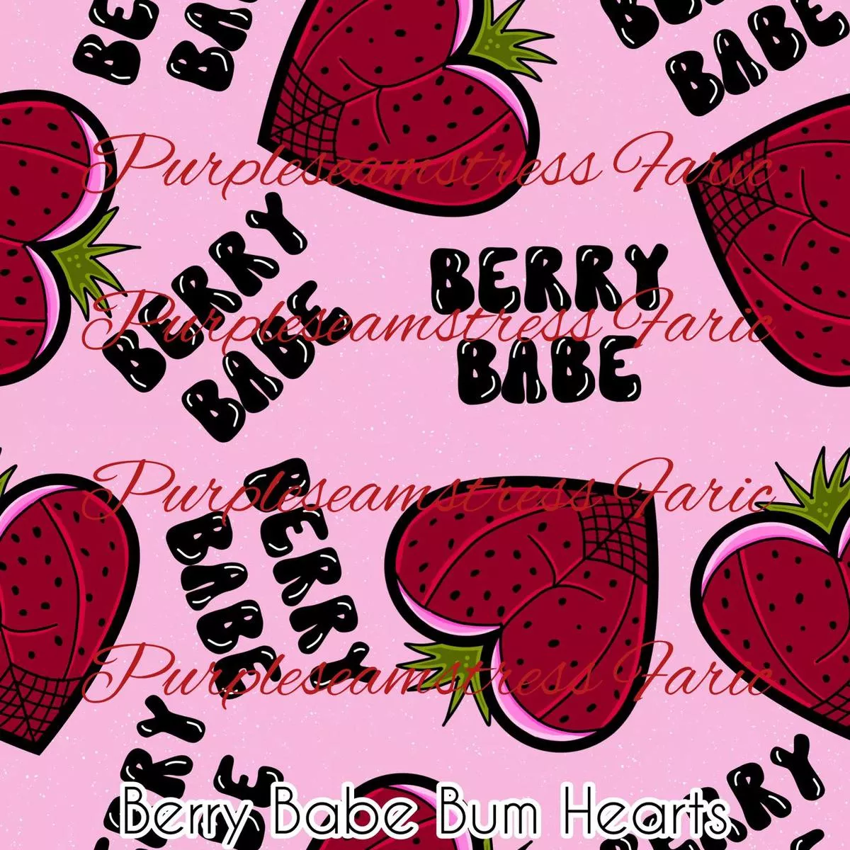 Berry Babe Bum HeartsFabric