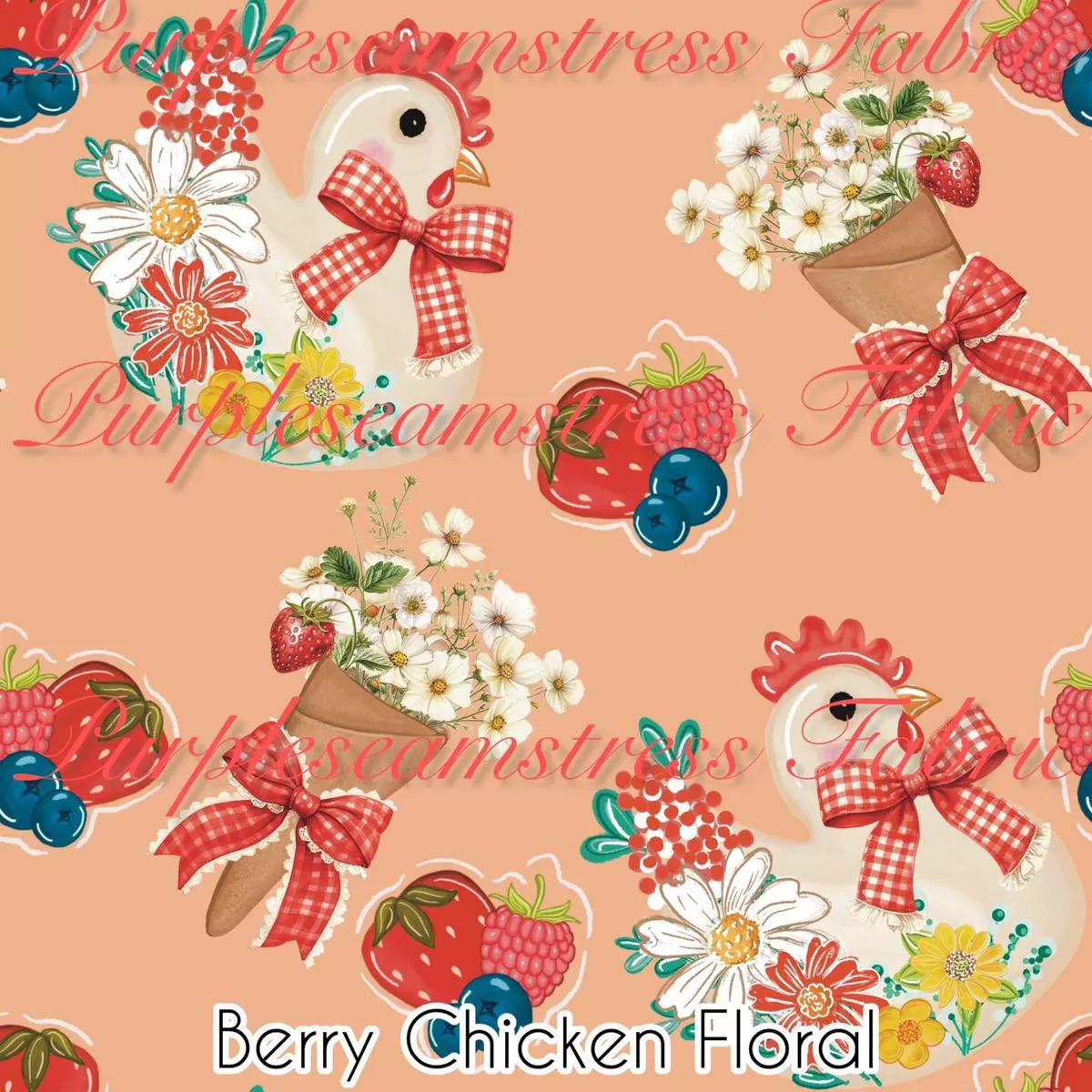 Berry Chicken FloralFabric