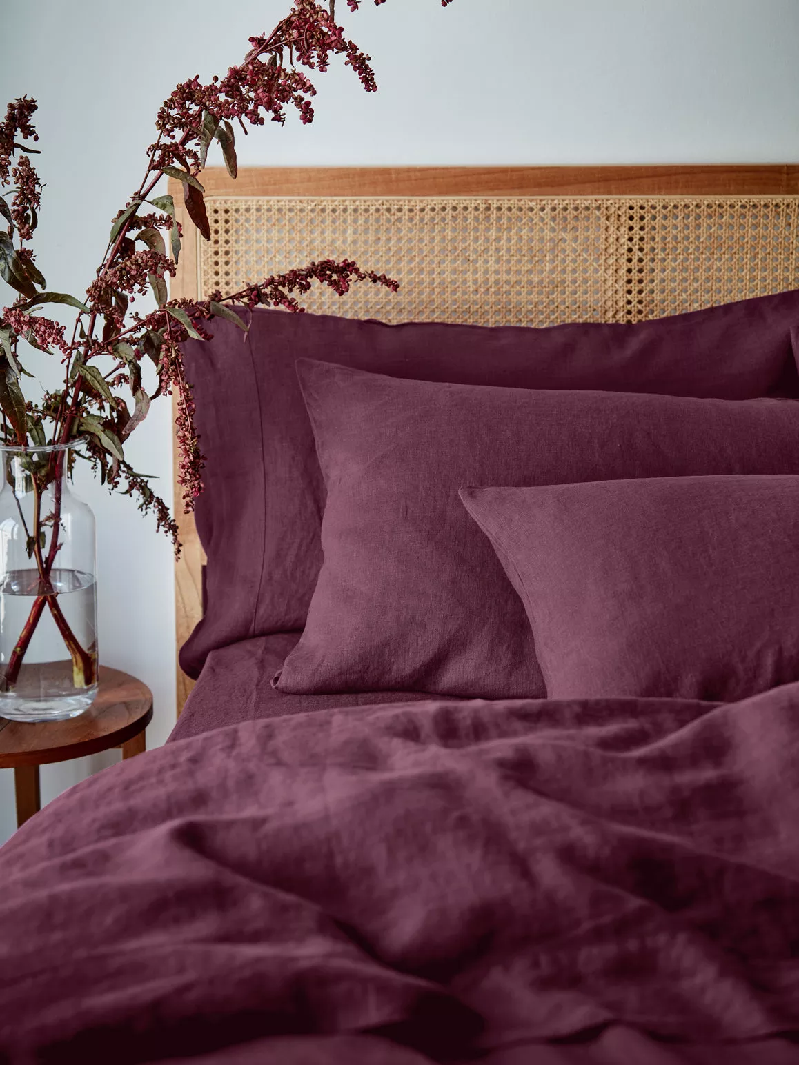 Berry Linen Blend Pillowcase (Pair)