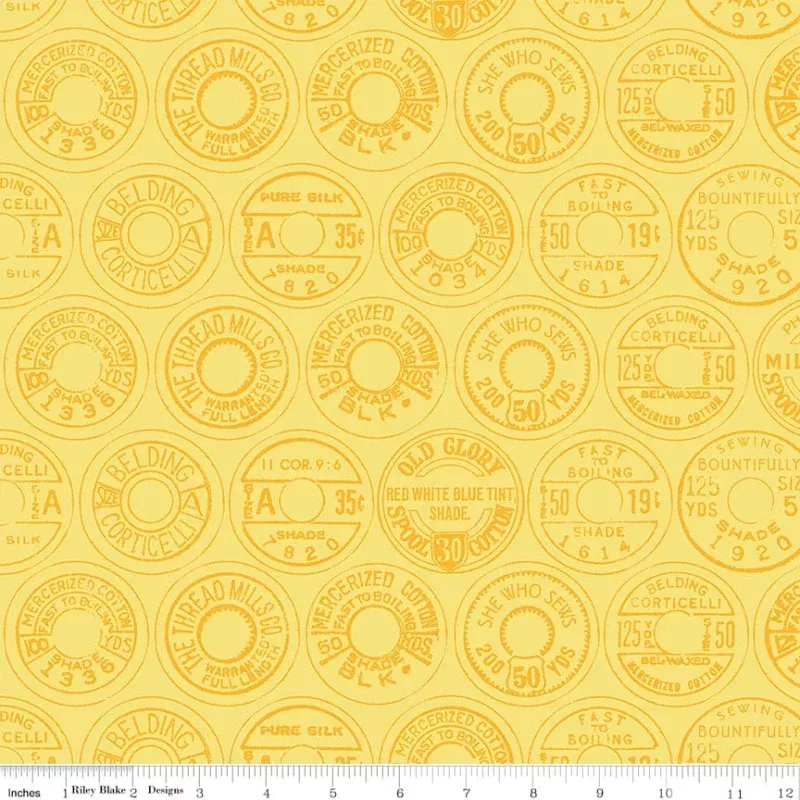 (Best of) She Who Sews – Low Volume Spool Tops – per yard – by Janet Wecker Frisch for Riley Blake Designs – C11338 YELLOW