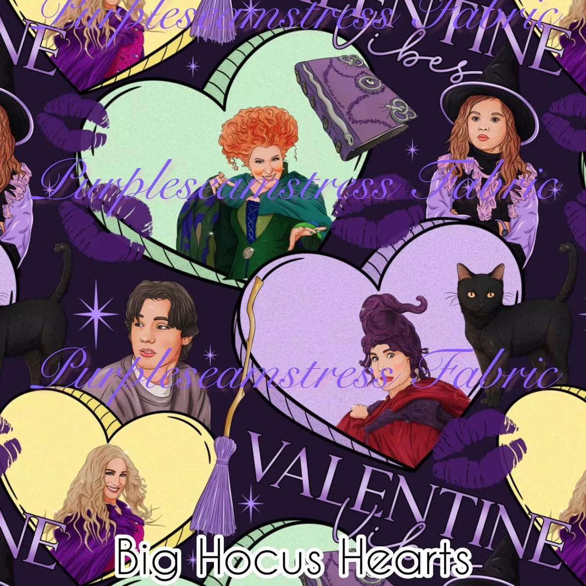 Big Hocus HeartsFabric