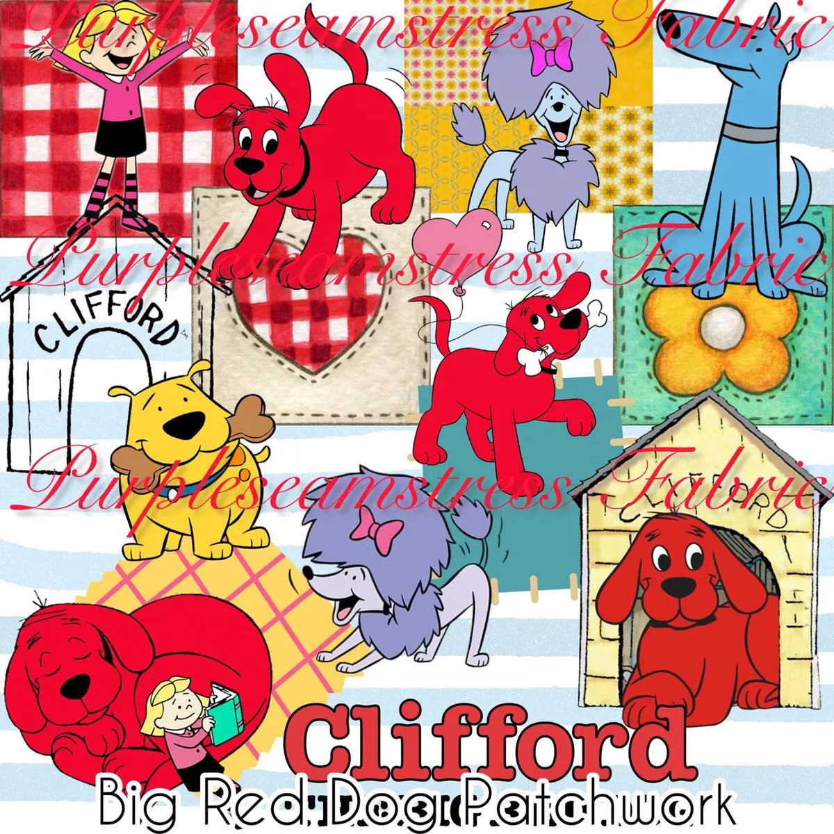 Big Red Dog PatchworkFabric