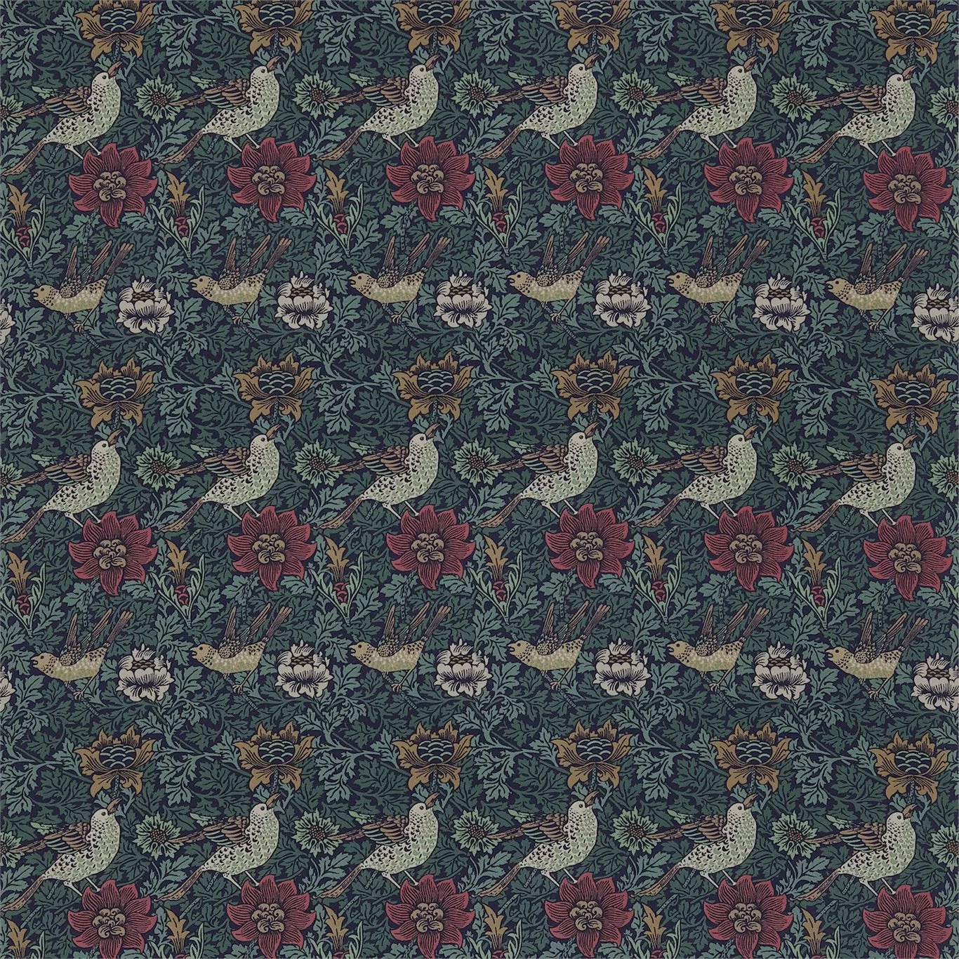 Bird & Anemone Fabric by Morris & Co.