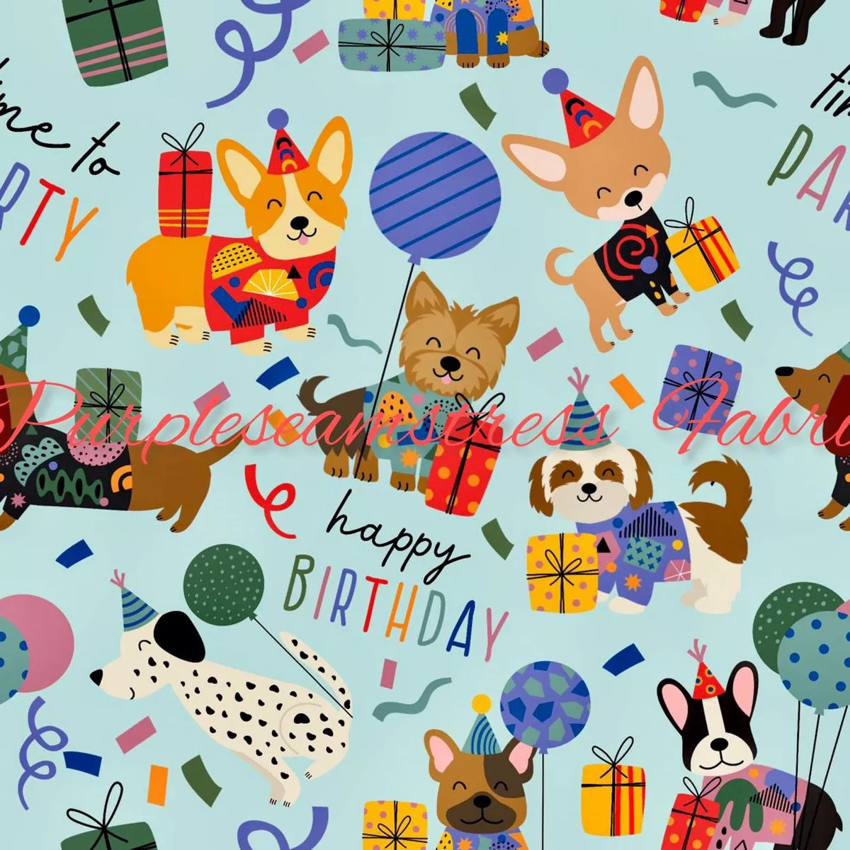 Birthday Party PupsFabric