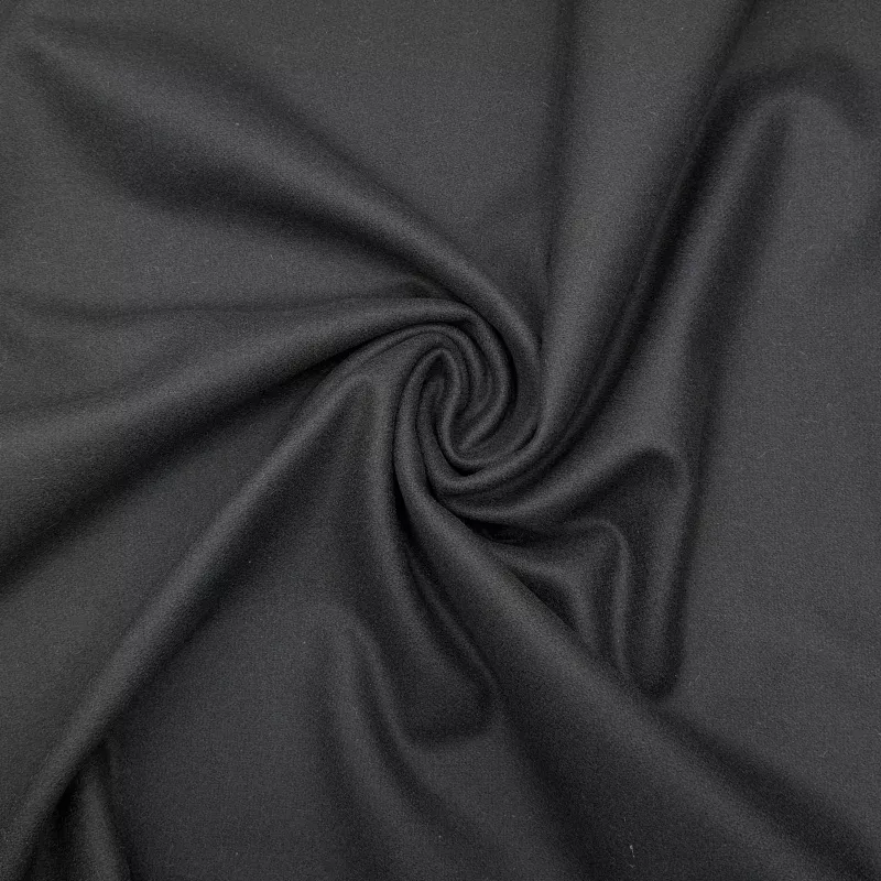 Black | 100% Wool Coating | Varsity Wool Melton