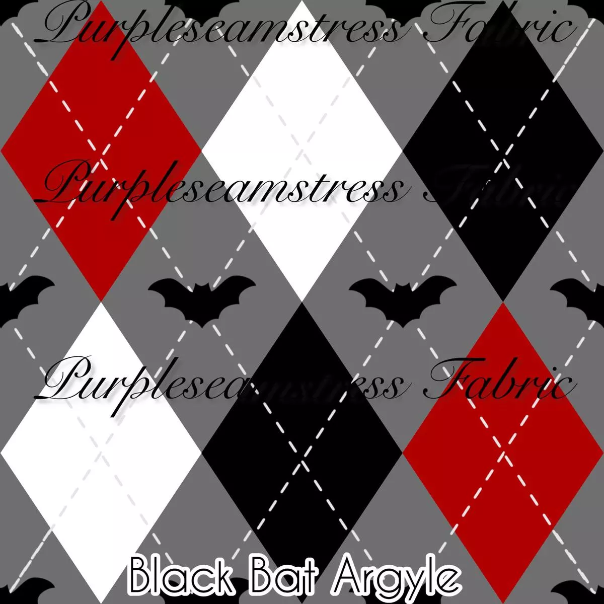 Black Bat ArgyleFabric