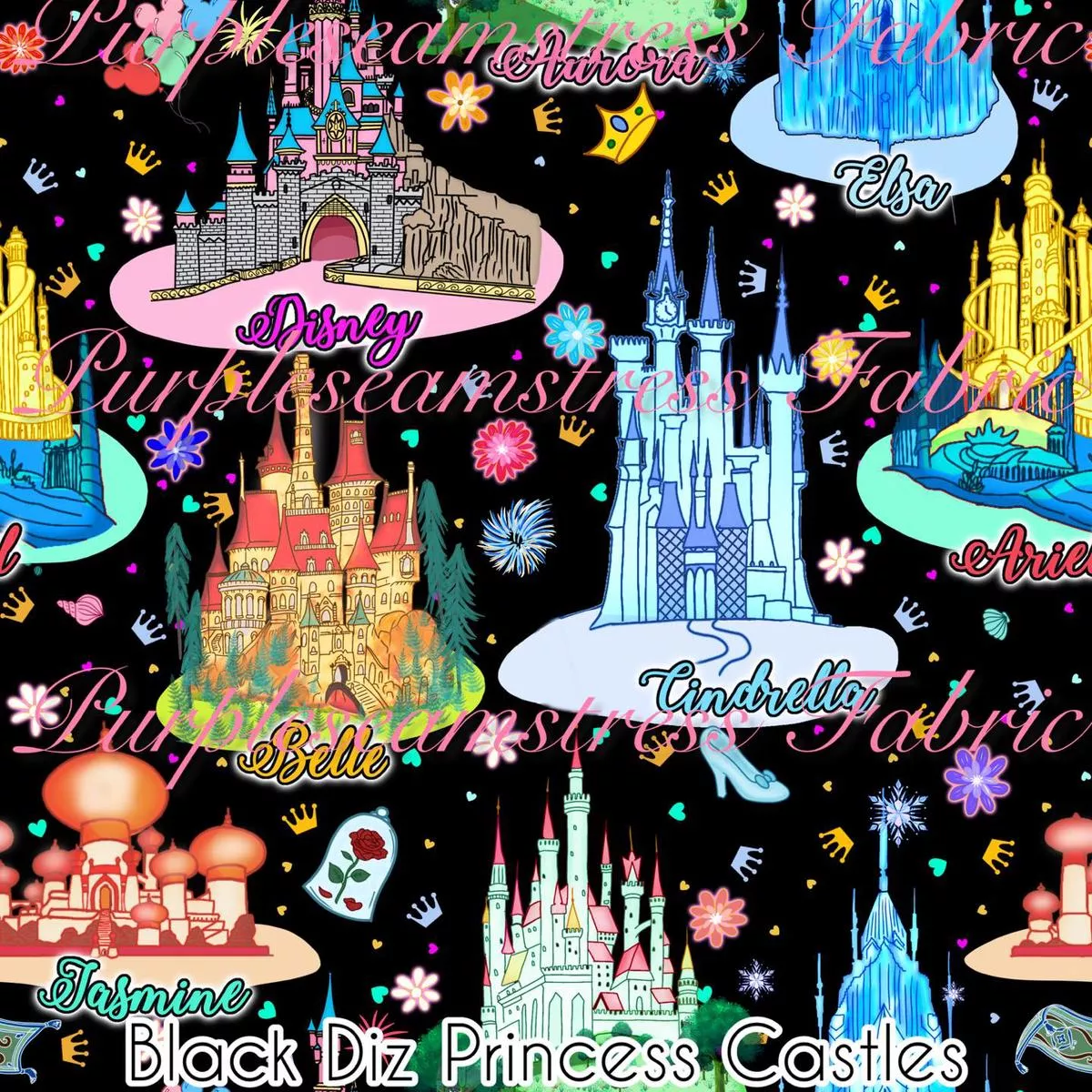 Black Diz Princess CastlesFabri…