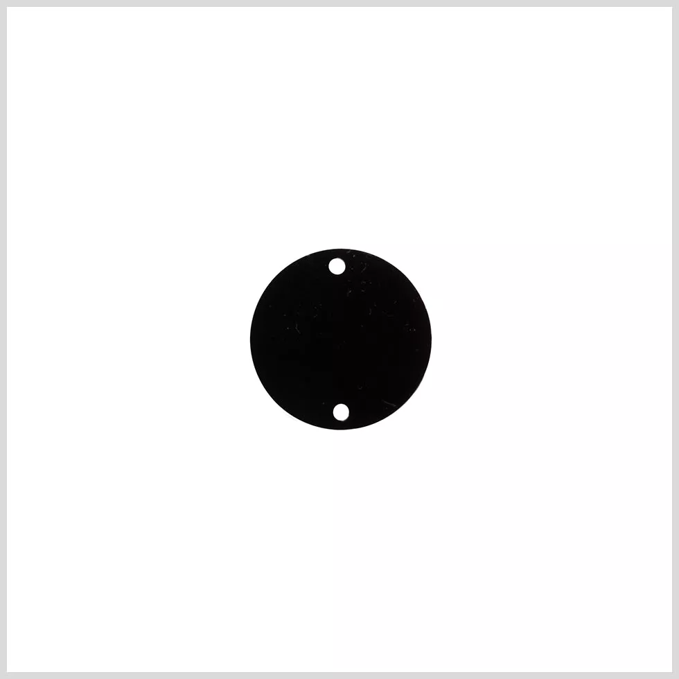 Black Laminate 2-Hole Round Plastic Button – 28L/18mm