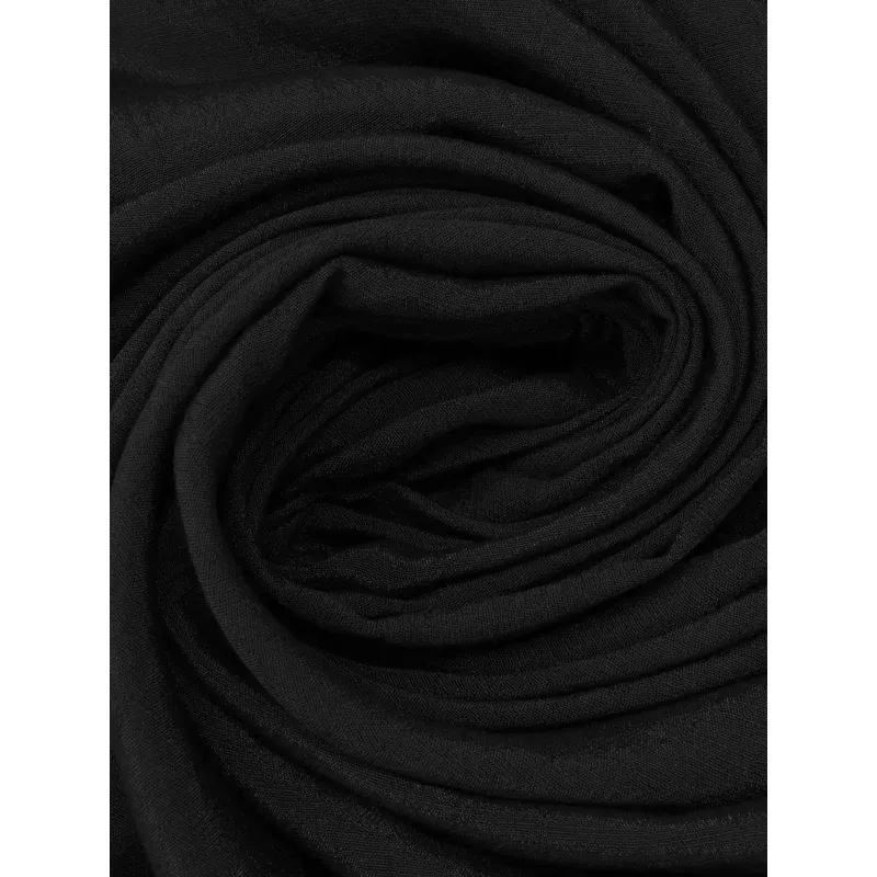 Black Polyester/Rayon Crinkle Gauze 55W