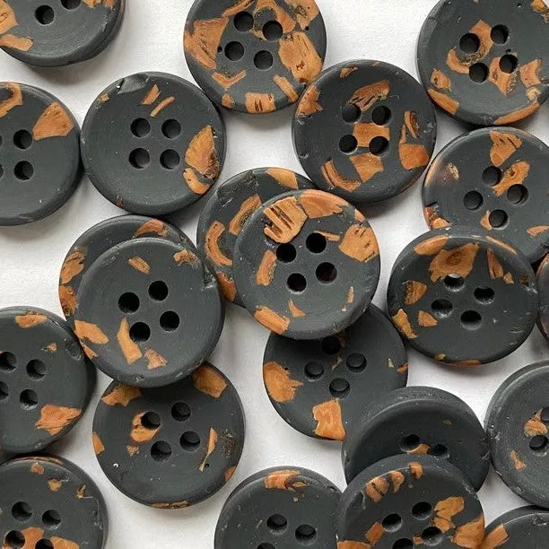 Black Recycled Polyester Buttons 5/8″