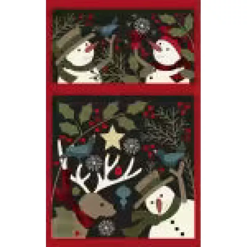 Black Snowmen Flannel Panel
