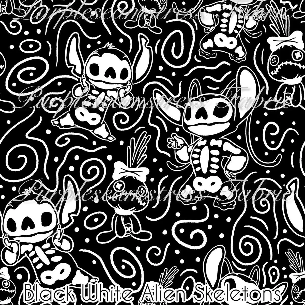 Black White Alien SkeletonsFabr…